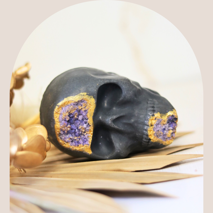 Gilded Amethyst Skull Soap